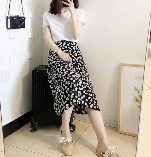 「雏菊」丝光棉短袖 小雏菊高腰裤半身长裙,好看,大气,經典,不挑人
