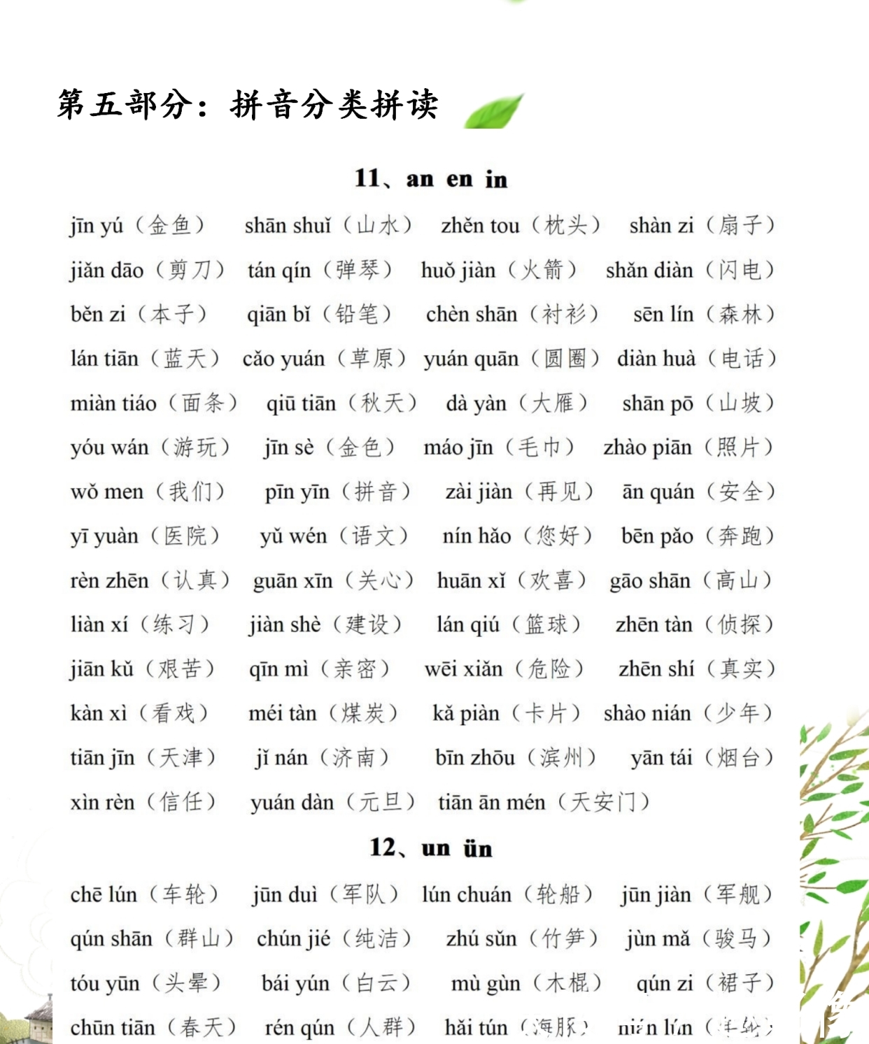 一年级语文拼音想要不丢一分?拼音分类