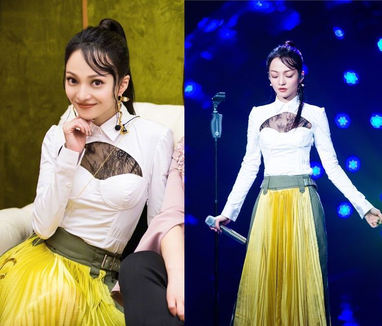 张韶涵穿薄纱裙，呈现出惊艳的小蛮腰，网友：很时尚！
