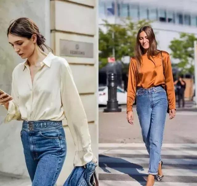 『真丝衬衫』40岁的女性,在春天搭配衬衫显得知性又优雅