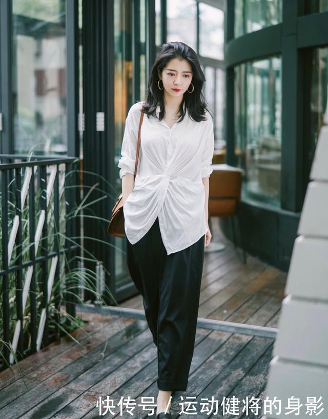  「穿搭」三木“女神博主”真会穿，一袭白色衬衫上衣搭配休闲，高级又洋气