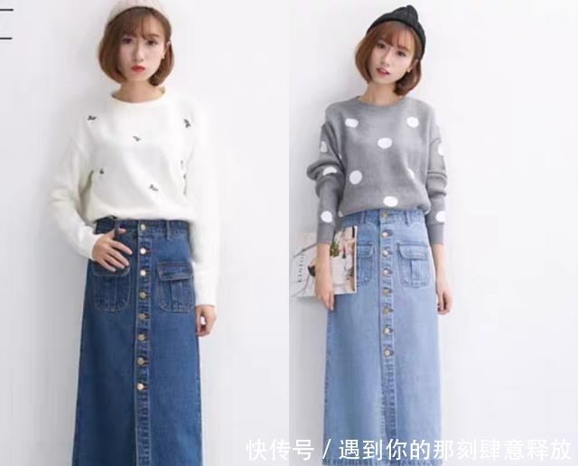 经典百搭@出行要轻装简约,针织衫+半身裙超火穿搭,仙气爆棚