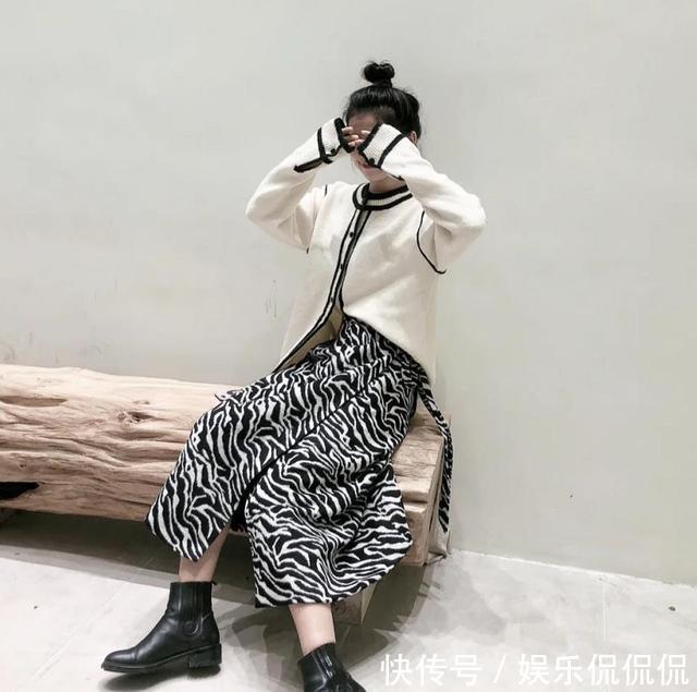  【女生】“豹纹裙”彻底过时了，今年流行的是“斑马裙”，微胖女生也能穿
