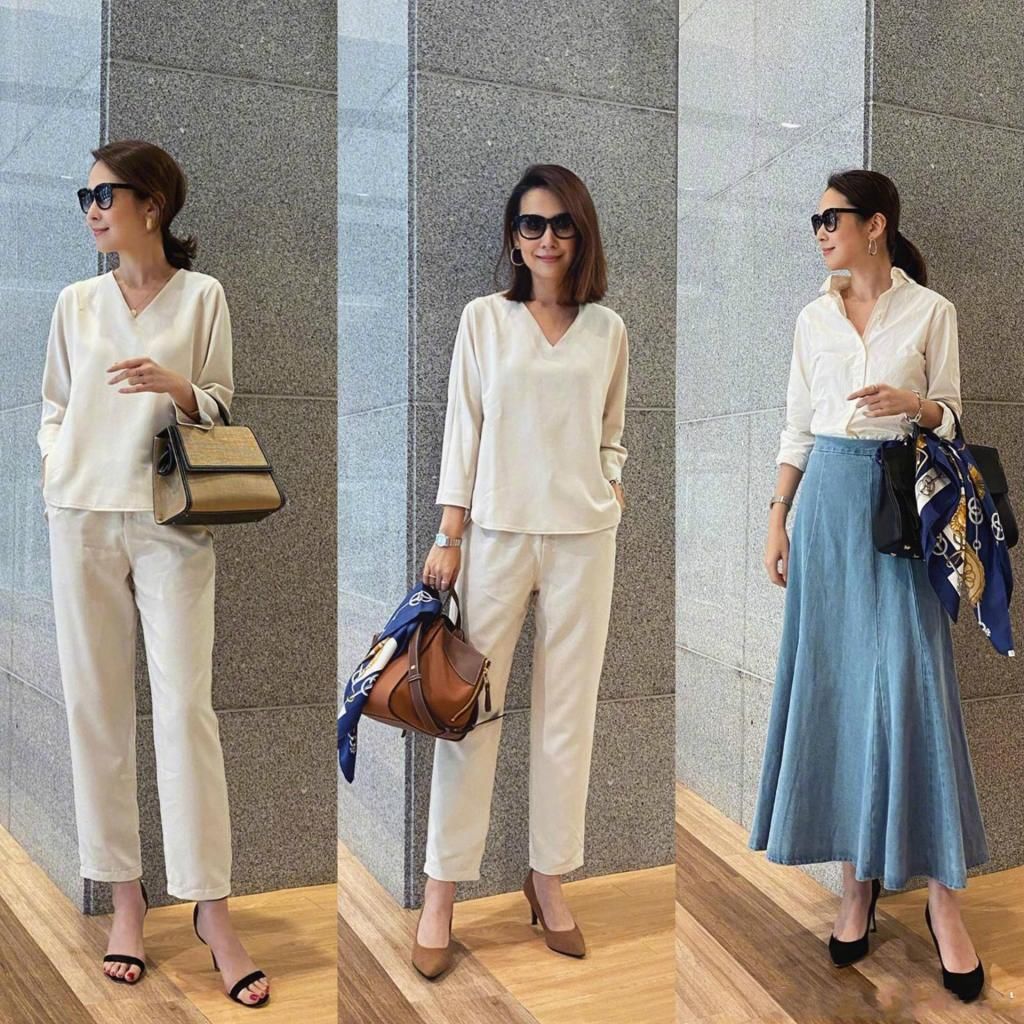  『女人』40岁女人的高级“简约风”穿搭，白T+高腰裤，穿出温柔知性美