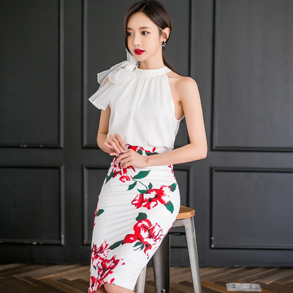 女神孙允珠,皇朝水墨杜鹃古蕴迷梦包臀裙