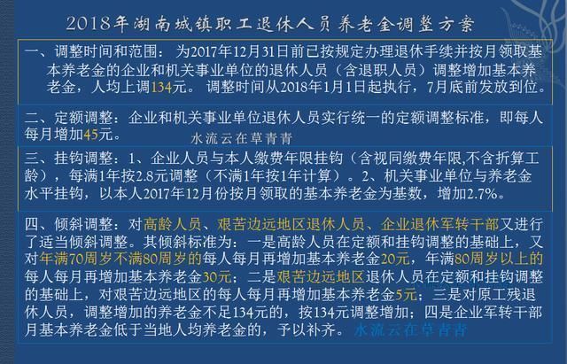 2018年湖南省退休人员的养老金是怎样调整的