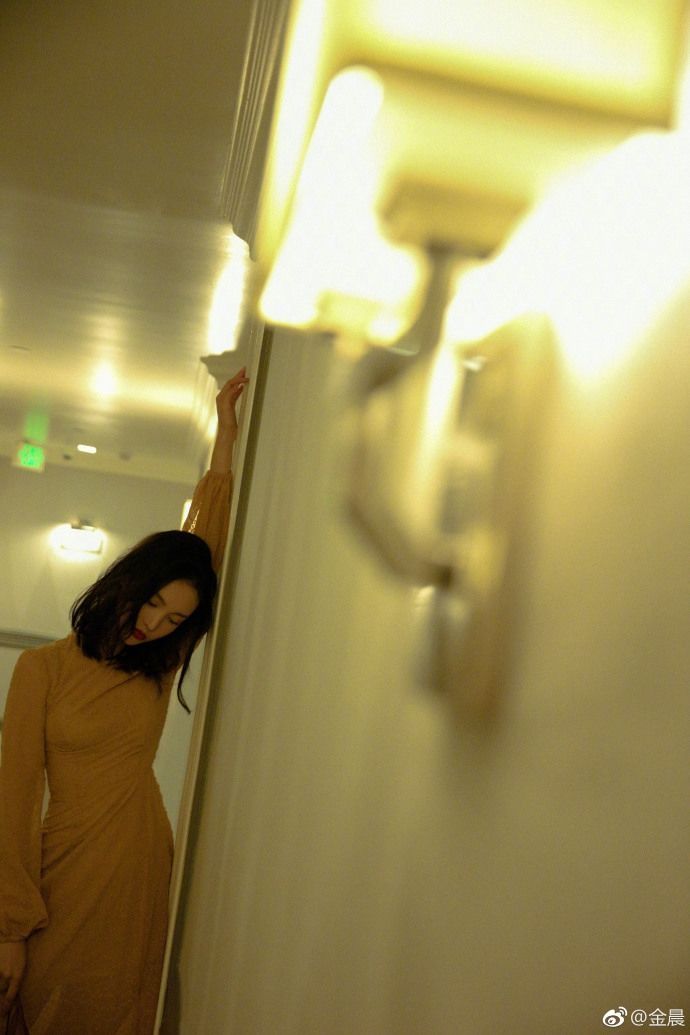 金晨穿优雅妖娆长裙秀小性感 玲珑身姿若隐若现