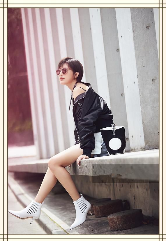 没张俪的筷子腿真别把短裤反着穿，像袁姗姗穿出大象腿就尴尬了