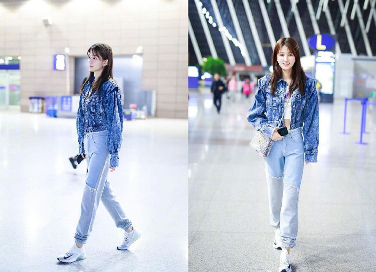 22岁林允与24岁乔欣，同穿露脐装，谁才是真的“小腰精”？