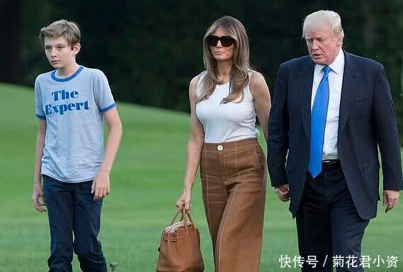 特朗普儿子12岁身高190,娃娃的脸却有男模