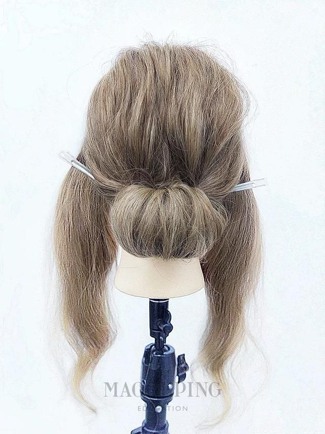 蓬松低发髻怎么扎 两股辫盘发教程图解