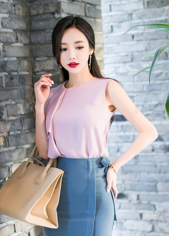 女神孙允珠，紫菱草浪漫纱纺飘带王妃衣裙