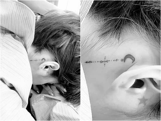 帅爆了!蔡依林剪短发露耳朵 5星连珠新月刺青