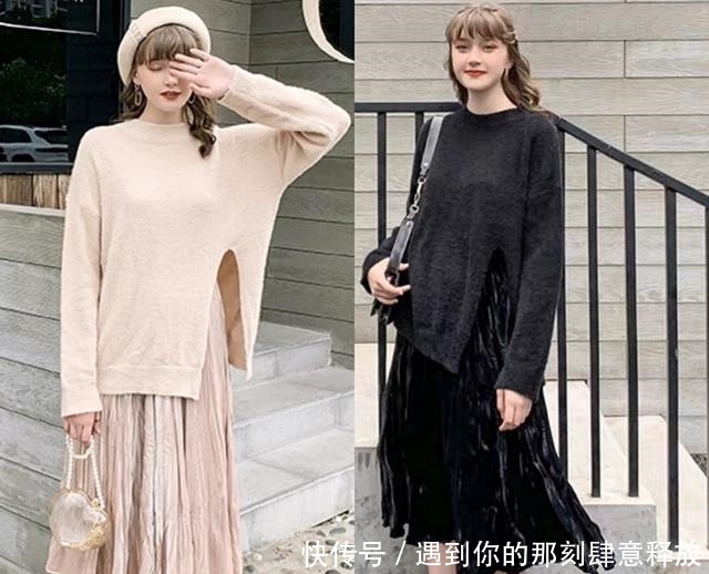 经典百搭@出行要轻装简约,针织衫+半身裙超火穿搭,仙气爆棚