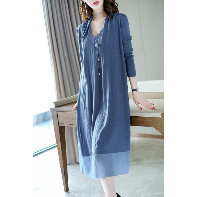 若你腿胖腰粗，裙子要过膝才好看，瞧瞧下图这样穿，显瘦有女人味