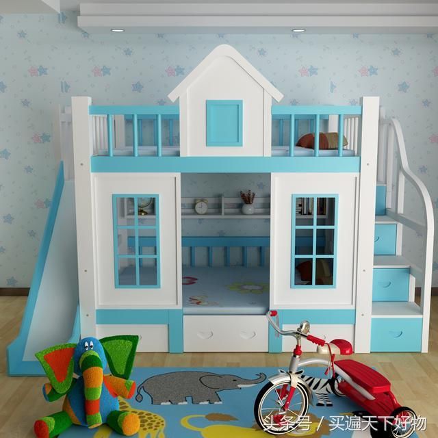 如今的上下床真是越来越高级了，等我有房了也要买这样的床