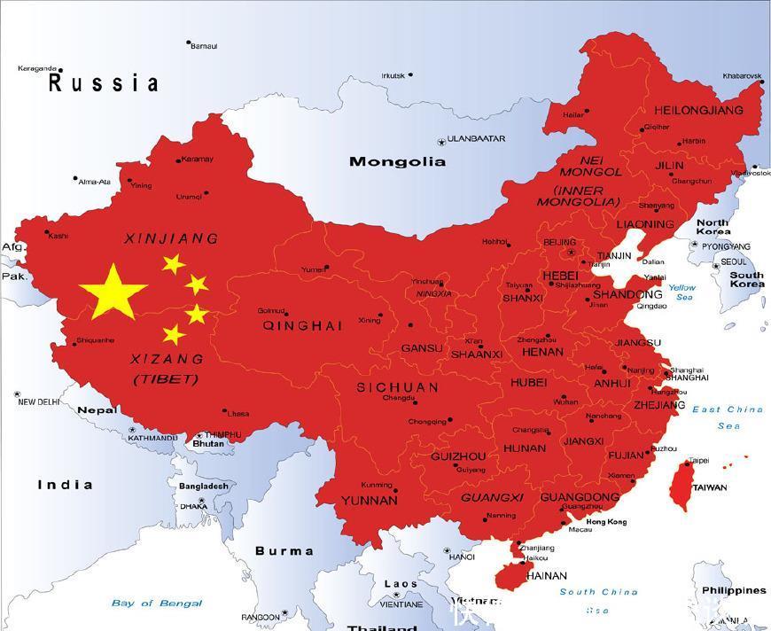 世界国家领土面积大小排名前五位,中国第四,第