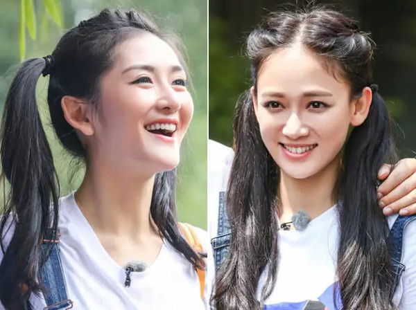 两个小揪揪的唐艺昕看起来最多18！