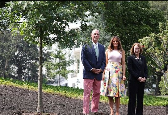 美国第一夫人梅拉尼娅穿高跟鞋植树 网友评论亮了