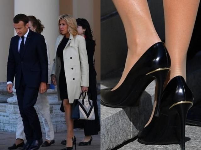马克龙带夫人到处出访，65岁的她穿10cm的恨天高跟鞋比头发还抢眼