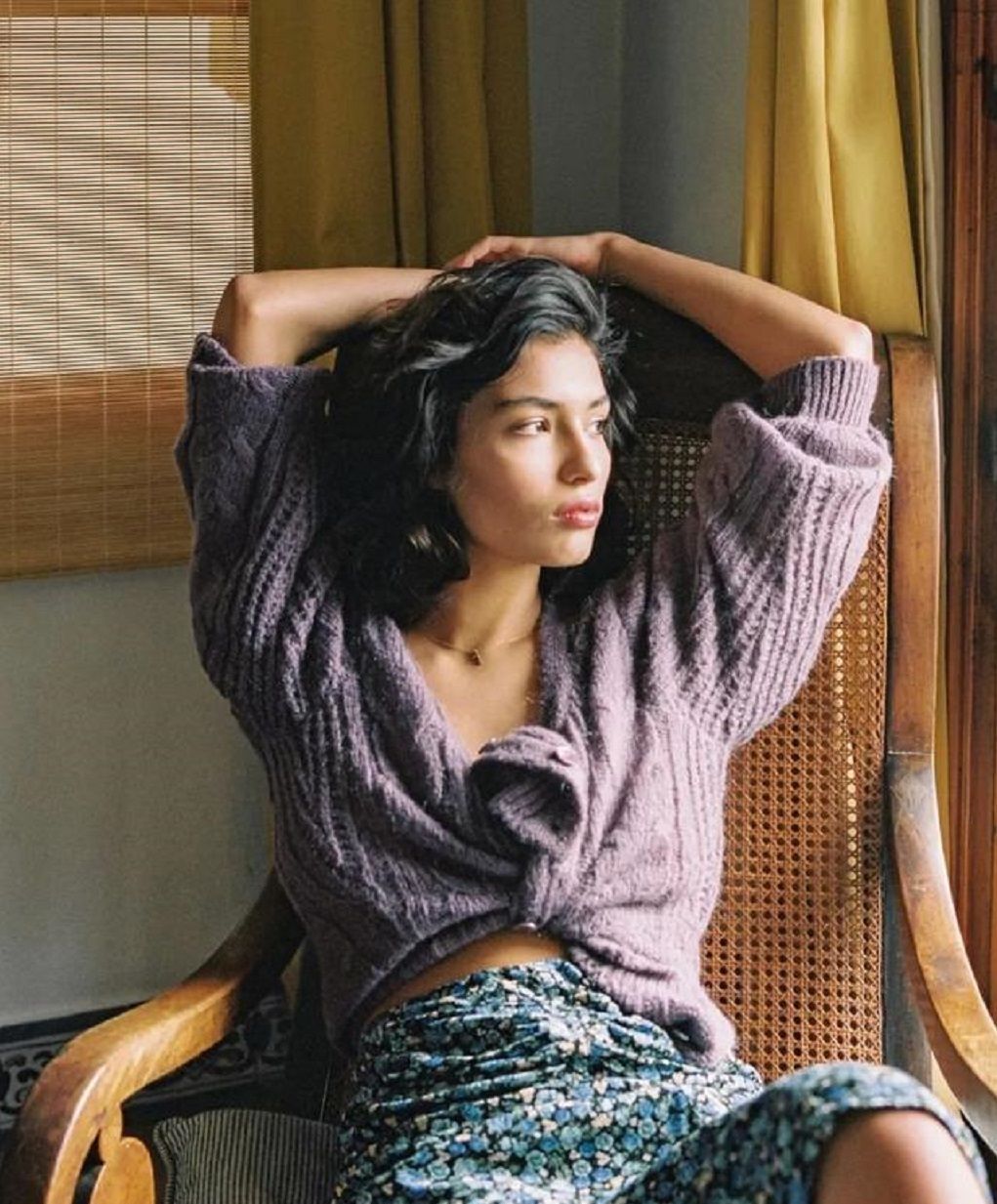  少女@紫色开衫怎么搭配 开春甜美少女系穿搭