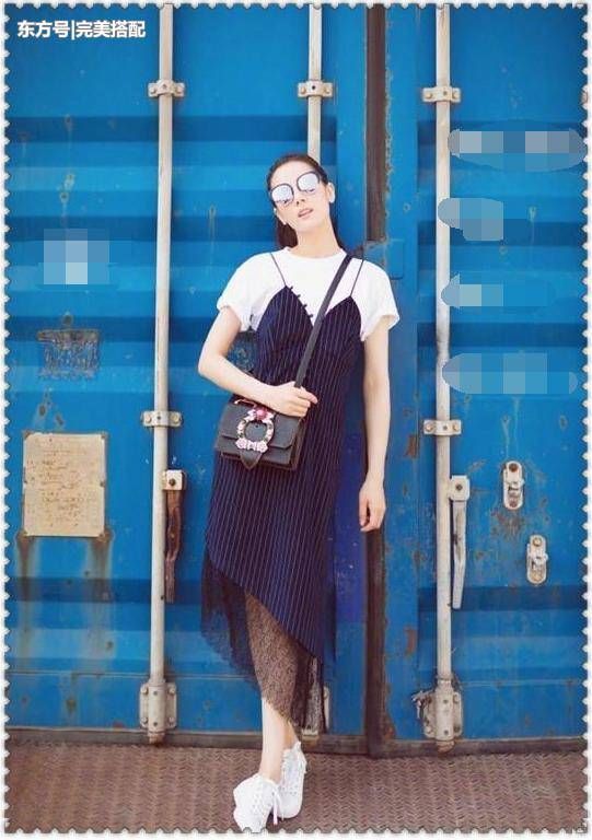 当迪丽热巴和奚梦瑶同穿吊带裙，才知道明星和超模到底差在哪