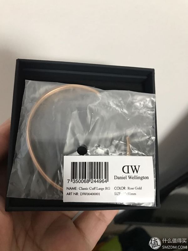 dw玫瑰金大号手镯开箱分享