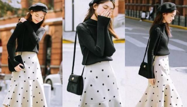  显瘦：春天穿上毛衣+半裙美丽又得体，不只显高还显瘦！