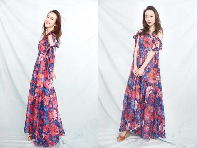 王鸥难得潮流一回，却把印花阔腿裤穿成了裙子，网友：腿长的优势