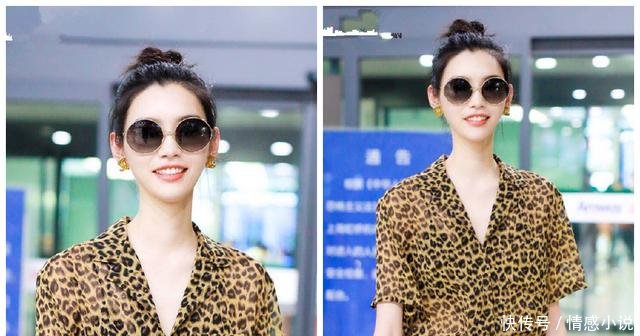 奚梦瑶变身“豹纹女士”,搭配牛仔热裤,还撞衫了金泰妍