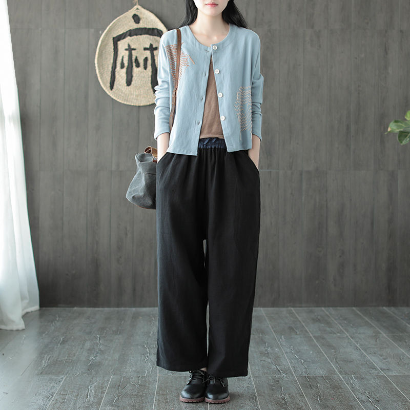 今秋的棉麻衫又火了!比真丝时髦，比旗袍好穿，洋气超显嫩