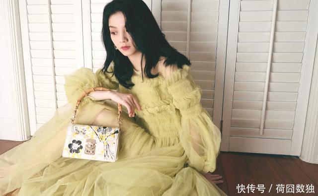  [春夏]春夏穿淡黄色纱裙拍写真，温柔气质太可人，透视薄纱秀美腿