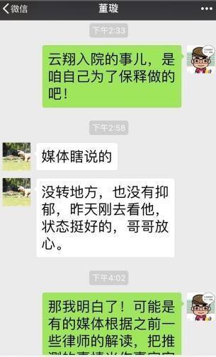 高云翔好友曝和董璇聊天记录“辟谣”，网友：第一句话是“亮点”