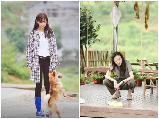 同样是录制节目，杨颖名牌傍身，反观倪妮一双懒人鞋还不到百元