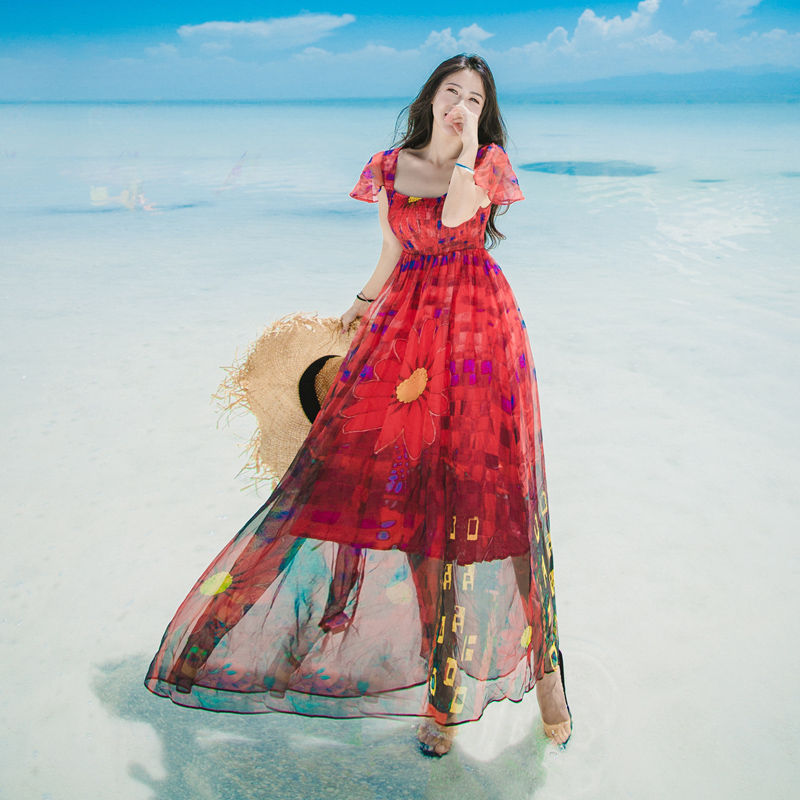 哪个流氓设计的“沙滩裙”，身材苗条曲线婀娜，太迷人了~