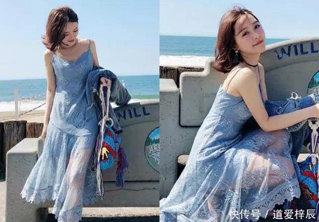 『设计』今夏很流行的灰蓝色连衣裙,选这5款穿,好看时髦兼备