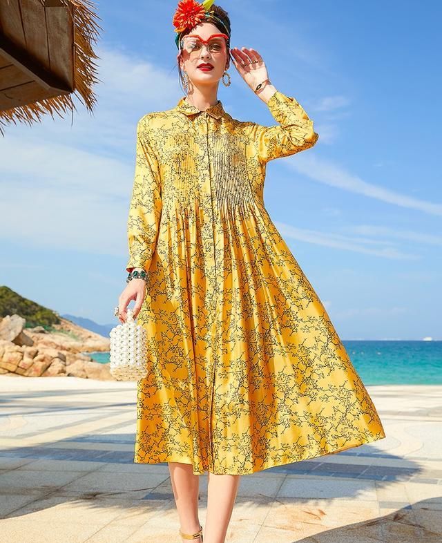  复古：今年夏季流行的中国风复古连衣裙长裙搭配图片