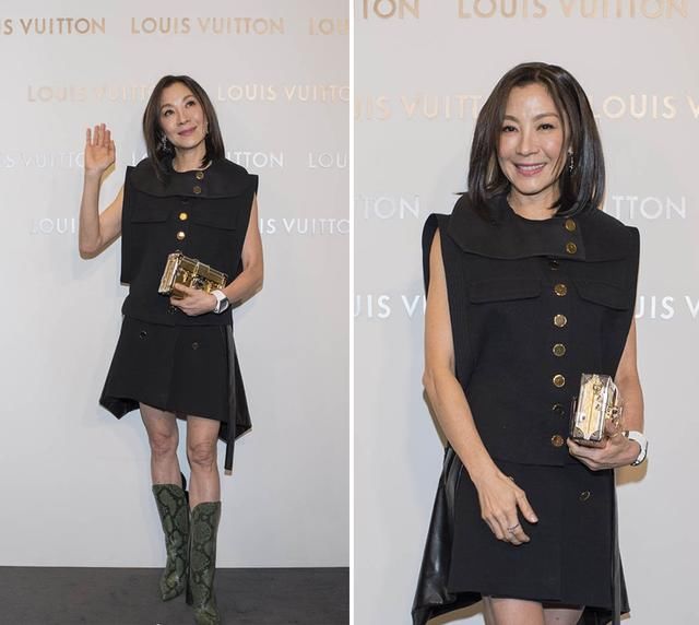 杨紫琼56岁都不见老，穿抹胸礼服气质惊艳，然而发型让我搞不懂