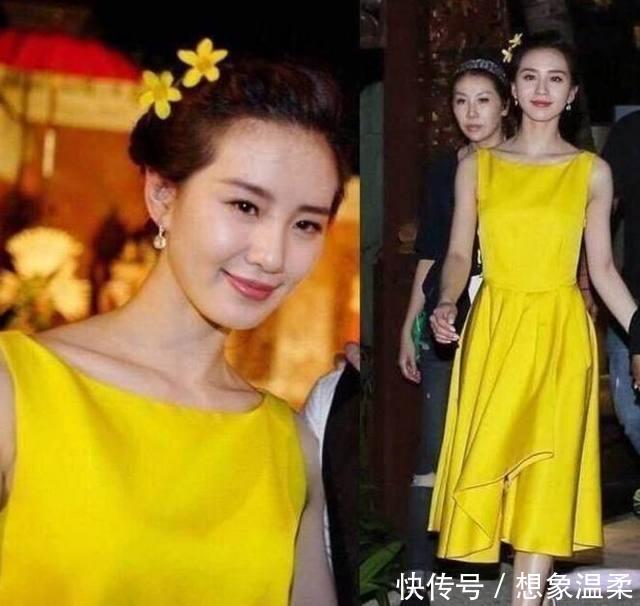 同样是穿黄色礼服, 周冬雨有范, 热巴美艳, 最后一位无人能及
