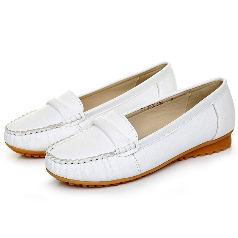 简单舒适的纯皮瓢鞋，最适合妈妈跳舞穿了，百搭不累脚