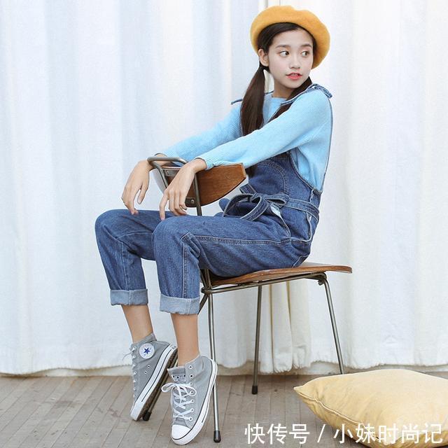  #随时#腿长不够穿搭来凑，减龄又甜美的背带裤，随时让你萌化