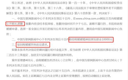  「李兆会」被曝插足车晓李兆会婚姻，程媛媛维护名誉权获赔1万元