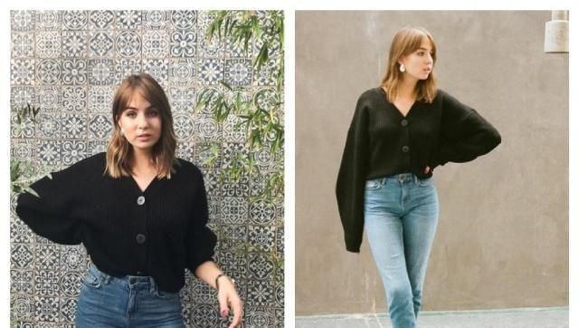  尽显：开衫+牛仔裤这样穿,时髦好看又清新柔美,尽显品味气质