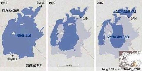 50年消失60000平方公里，预计咸海将于2020年消失