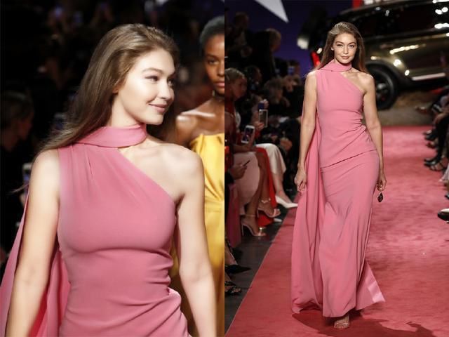 Gigi时装周走秀，同台妹妹显差距，难怪大秀接到手软!