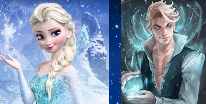 当迪士尼公主变成男子,艾莎成霸道总裁,康蒂的发型撩到我了!