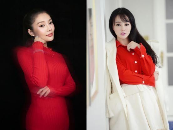 98斤徐冬冬和96斤冉莹颖同穿红衣，网友:凭胸而论身材都挺好