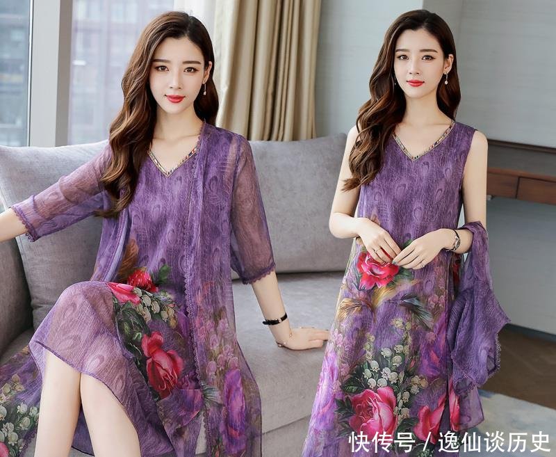  #轻松#新出的连衣裙两件套很时髦好看，高贵优雅，轻松展现女人魅力