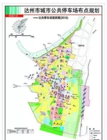 达州各类泊车场555个,达城主城区泊车场分布图