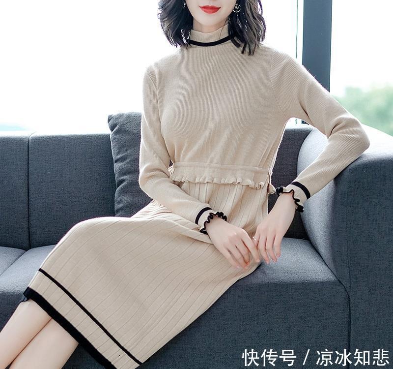 『衣裙』逛街这样穿:毛衣裙 羽绒服!洋气保暖不显臃肿,迷倒一片